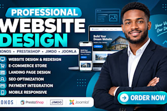 build professional website on ionos prestashop jimdo, joomla thrivecart unbounce