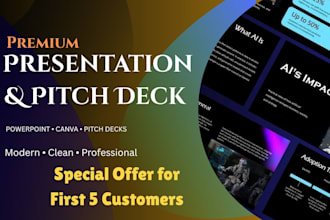 create professional presentations and pitch decks