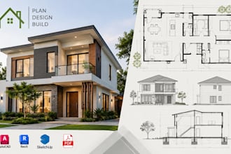 design residential building plans, floor plans, elevations, construction details