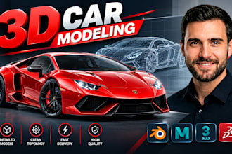 create photorealistic automotive 3d car models for game and vehicle rendering