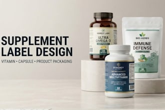 design premium supplement labels and vitamin capsule labels for your brand