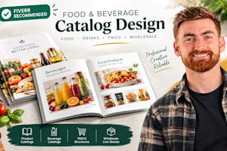 design food product catalog, beverage catalog, fmcg wholesale product brochure