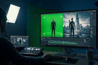 do green screen video editing, chroma key, rotoscoping and vfx compositing