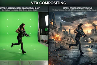 do green screen video editing, chroma key, rotoscoping and vfx compositing