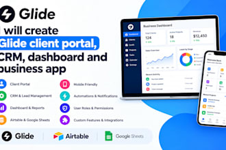 create glide client portal, CRM, dashboard business app, glide developer expert