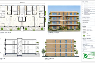 draw UK building regulations drawings with construction notes and details