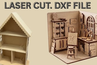 design custom laser cut book nook dxf svg file for cnc and laser cutting