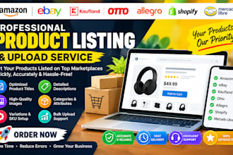 setup amazon ebay kaufland otto allegro shopify mercado libre product listing