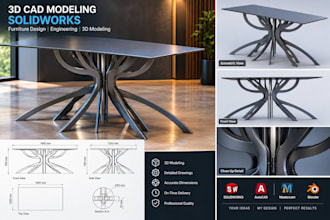 do 3d printing design and 3d cad design using solidworks and autocad