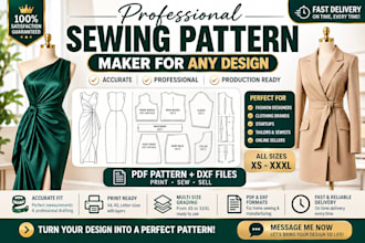 be your sewing pattern maker for digital sewing patterns and garment grading