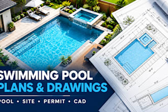 design swimming pool plans, layouts, permit and construction drawings