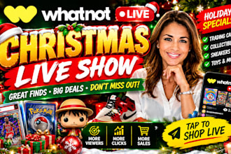 design whatnot christmas live show thumbnails to boost viewers and sales