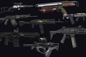 create 3d weapon models, 3d gun 3d airsoft, cosplay weapon and props 3d printing