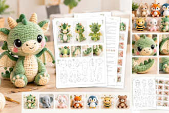 create a custom amigurumi crochet pattern in PDF