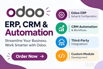 implement odoo erp CRM automation, workflow and API integration