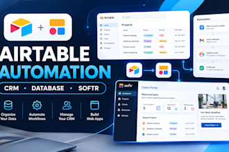 build airtable automation, database, CRM and softr web app