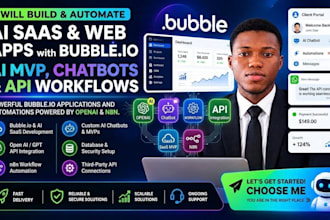 build bubble io ai app saas mvp openai chatbot and api  n8n workflow automation
