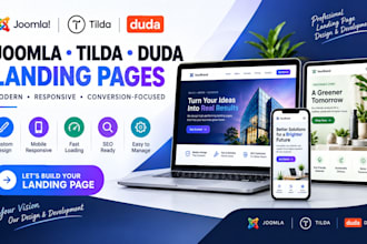 design a high converting joomla, tilda, or duda landing page