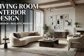 design living room, house interior and 3d renderings