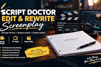 write script doctor, edit and rewrite screenplay, movie script, TV pilot,