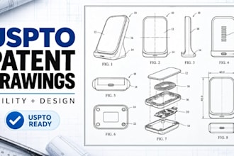 create uspto patent drawings for utility and design patents