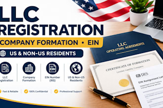 do llc registration company formation  ein number for us and non us residents