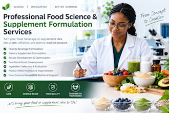 provide professional food science and supplement formulation services