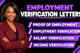 draft employment verification, proof of employment, salary and income letters