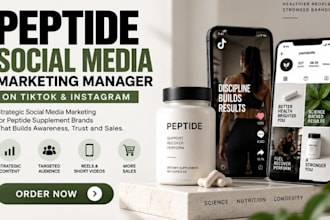 be peptide supplement social media marketing manager on tiktok instagram