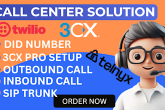 setup 3cx with siptrunk did number ivr menu for inbound or outbound call p1 bot