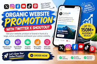promote your website link with twitter x shoutout to 100m active audience