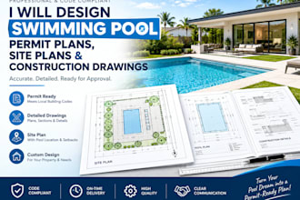 design swimming pool permit plans, site plans and construction drawings