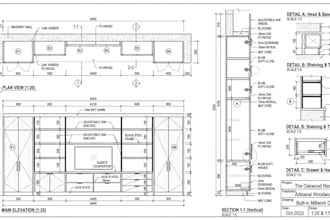 design kitchen cabinet and interior millwork shop drawing in autocad