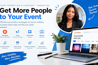 vent promotion, ticket sales, webinar, concert, shows  eventbrite marketing
