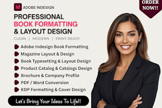 adobe indesign book formatting, indesign brochure catalog magazine layout design