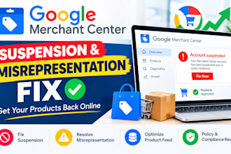 fix google merchant center suspension and misrepresentation