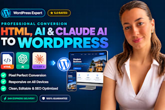 convert HTML to wordpress, claude ai design to wordpress website