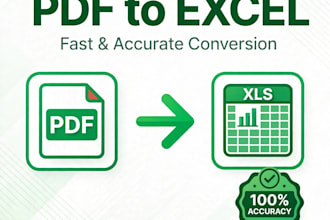 convert pdf to excel , image to excel ,typing work and data entry