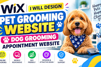 design wix pet grooming website dog grooming appointment website