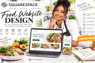 build squarespace catering chef meal prep food delivery nutrition website design