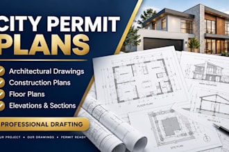 draw city permit plans, architectural drawings and construction plans