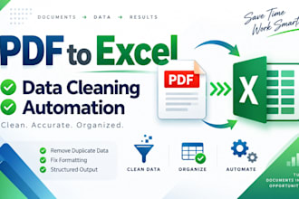 clean excel data and convert PDF files to excel