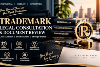 provide trademark attorney legal advice consultation and document review