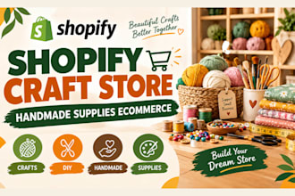 build shopify craft store website handmade supplies ecommerce store website
