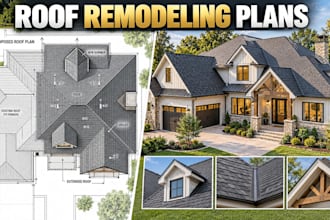 design roof remodeling plans with detailed residential 3d views