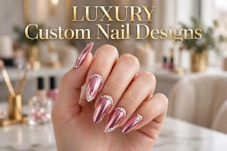 design luxury press on nails and custom acrylic nail art