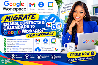 migrate emails, contacts and calendars to google workspace professionally