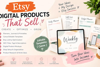 create etsy digital products and optimize your etsy listings