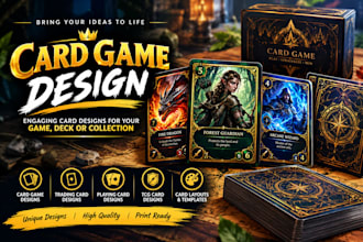 design card game, trading cards and playing cards