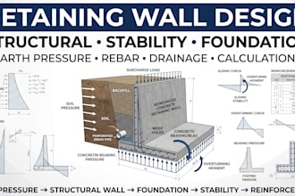do retaining wall design structural calculations, stability analysis, foundation
